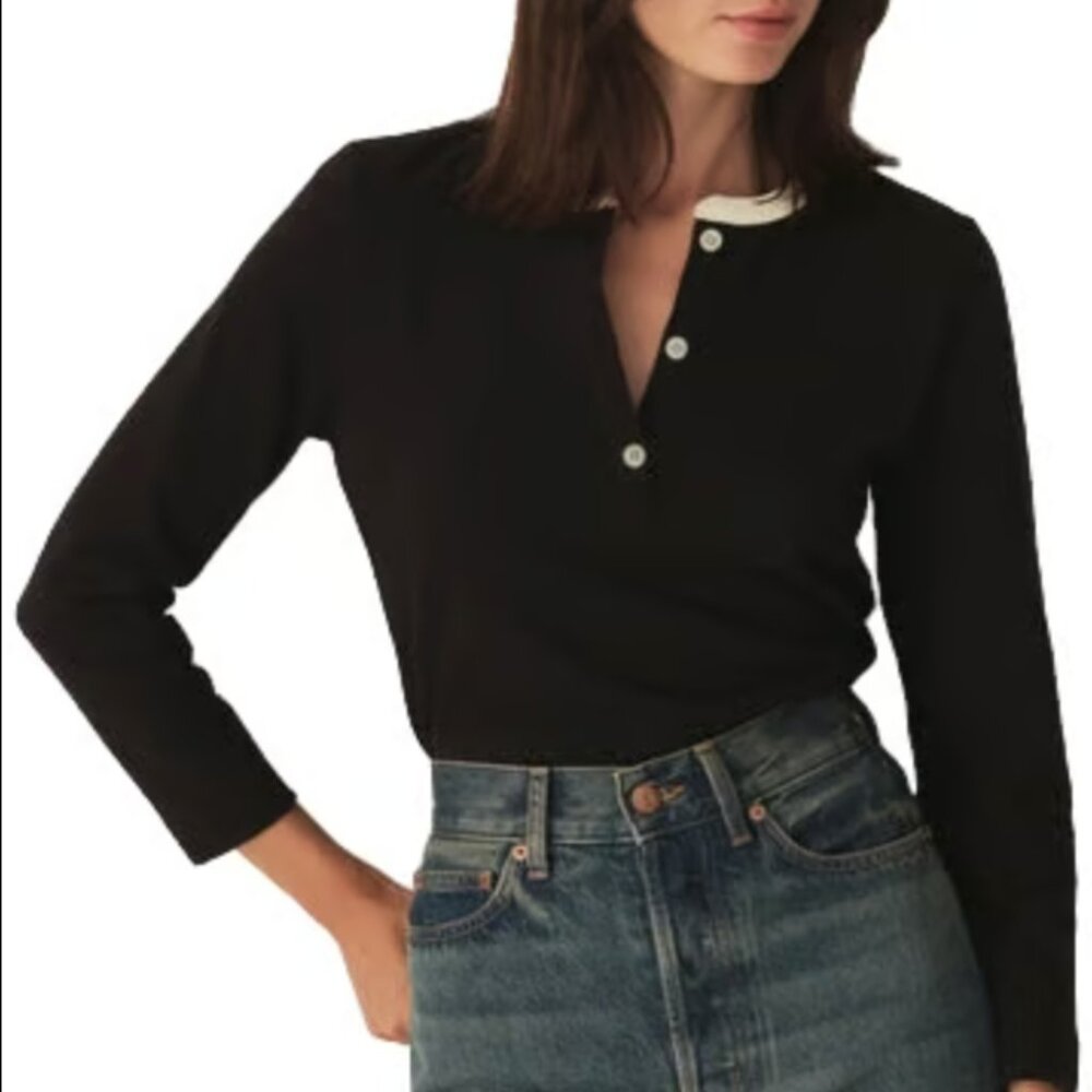 Doen Clover Tee in Black, Size Large